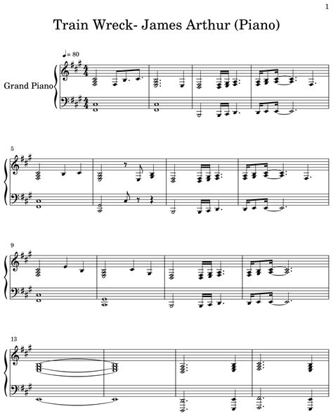 Train Wreck- James Arthur (Piano) - Sheet music for Piano