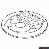 Bacon And Eggs Coloring Page  Easy Drawing Guides sketch template