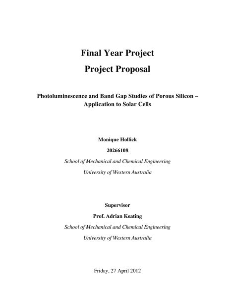 Final Year Project Proposal - 13+ Examples, Format, Pdf