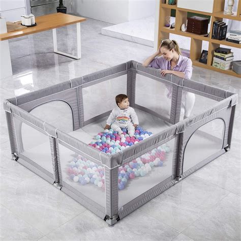 Baby Playpen, Extra Large Playpen for Babies with Gate, Safety Baby Play Yards Sturdy Baby Fence ...