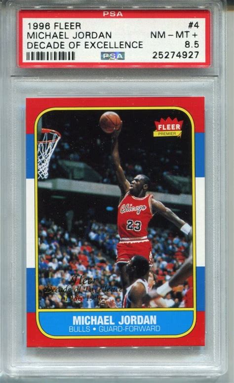 1986 Fleer Basketball Michael Jordan Rookie Card PSA 8.