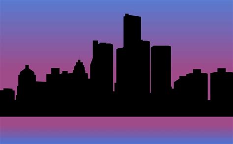 Detroit skyline silhouette 1591340 Vector Art at Vecteezy