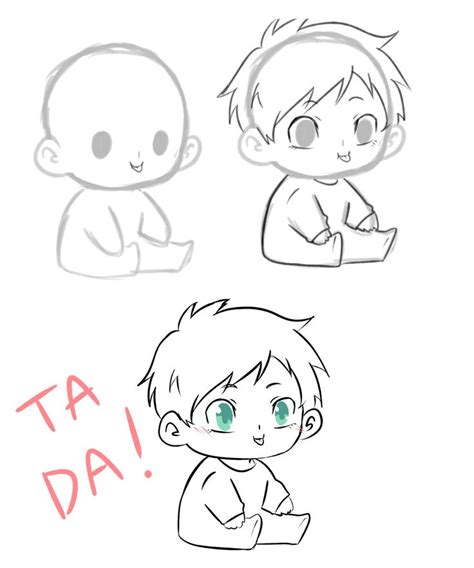 three different types of cartoon characters with the words ta da