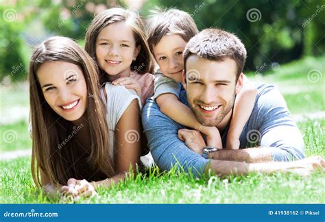 Happy family outdoors stock photo. Image of child, happy - 41938162