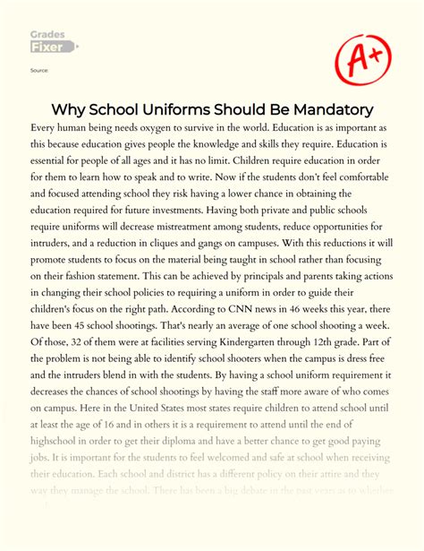 Should Children Wear School Uniforms? Discussion Writing Sample | lupon.gov.ph