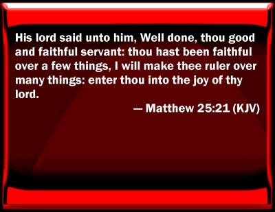 Bible Verse Powerpoint Slides for Matthew 25:21