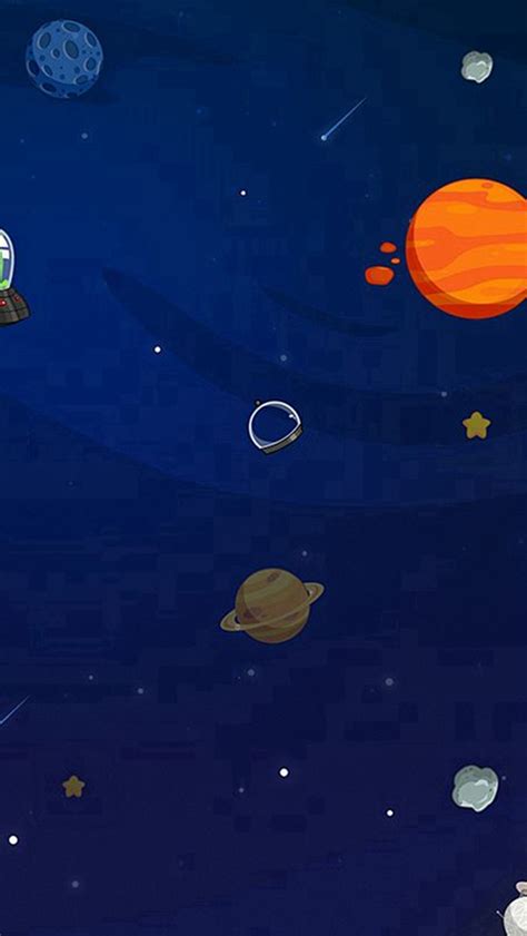 Space Aliens Planets Cartoon iPhone Wallpapers Free Download