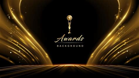 Golden Black Award Background. Waves Luxury Graphics. Stage Motion Visuals. Wedding ...