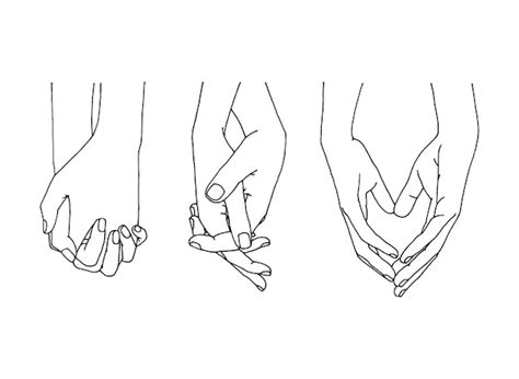 Premium Vector | Set of hand holding line art illustration