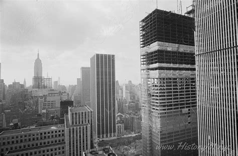 World Trade Center Construction, Looking North - NYC in 1971