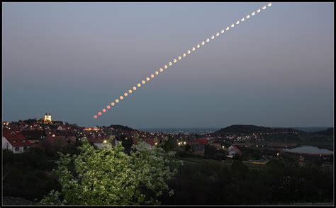 Photographer Captures Awesome Partial Lunar Eclipse Multiple Exposure Image