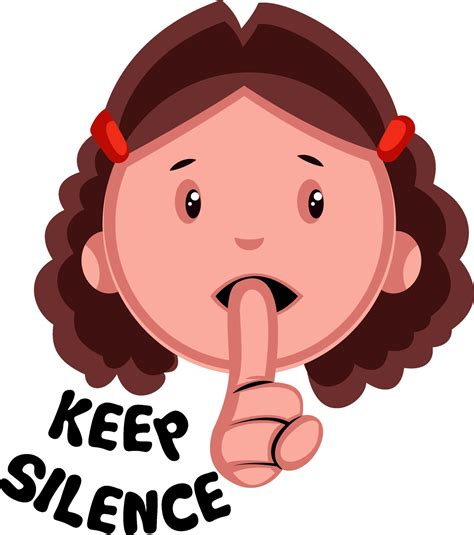 Keep silence girl emoji, illustration, vector on white background. 12266357 Vector Art at Vecteezy