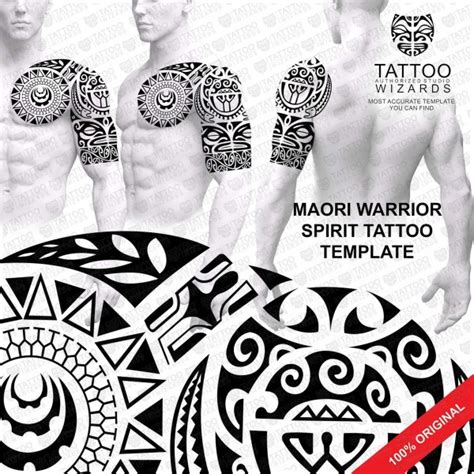 Maori Warrior Spirit Vector Tattoo Template Stencil - Tattoo Wizards