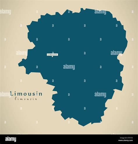 Modern Map - Limousin France FR illustration Stock Photo - Alamy