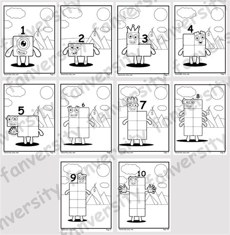 Numberblocks Coloring Pages 1 10 Coloring My Page | Images and Photos finder