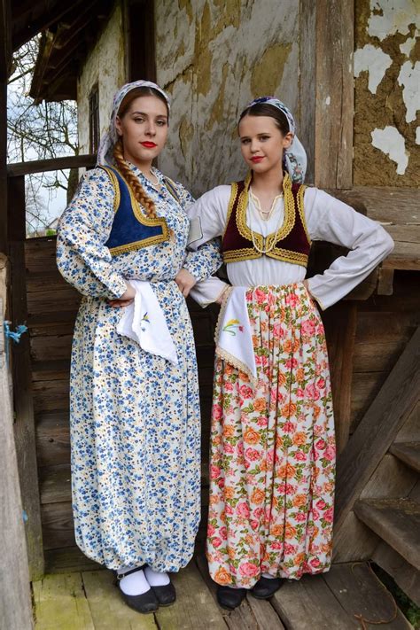 Girls in traditional Bosniak costumes, Bosnia and Herzegovina