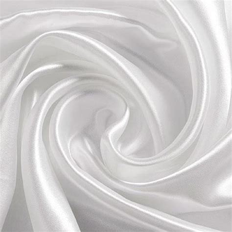 White Silky Feel Satin Polyester Fabric 150 cm Width