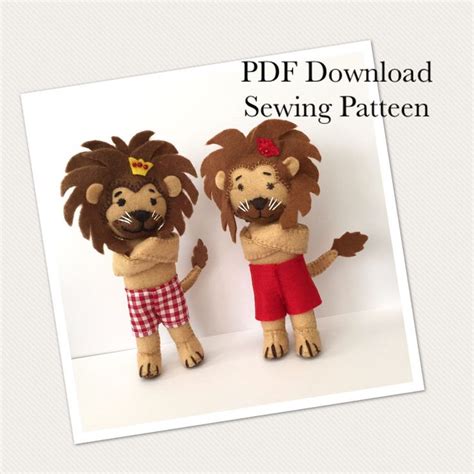 Lion Sewing Pattern Lion plushie Felt lion Toy lion | Etsy | Holiday ...