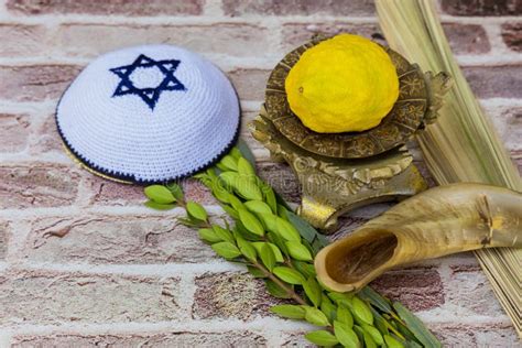 Sukkot Decorations with the Jewish Holiday Traditional Symbols with ...