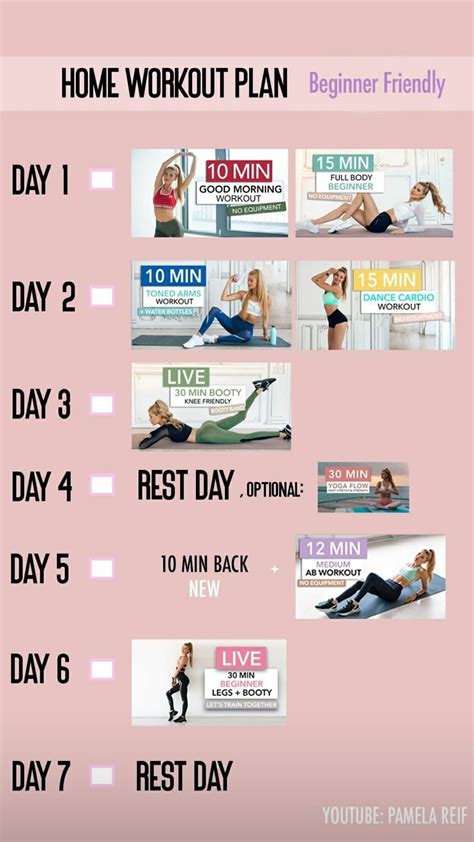 Pamela Reif - Week 9 | At home workout plan, At home workouts, Workout plan