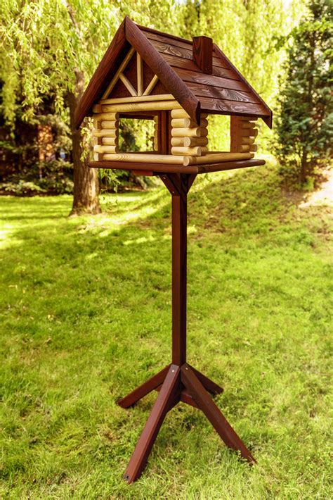 FALCON LARGE WOODEN BIRD TABLE & FEEDING HOUSE (DARK) – Krakwood ...