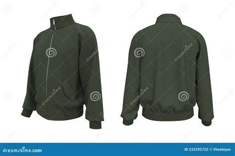 Blank Tracksuit Top Mockup, Track Side and Back Views Stock Illustration - Illustration of mock ...