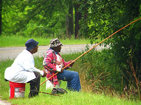 Cane Pole Fishin' | Two women cane pole fishing in Doyle Arm… | Flickr