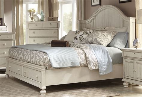 Newport Antique White Queen Panel Storage Bed from American Woodcrafters (3710-50-PBS) | Coleman ...