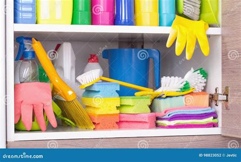 Cleaning Product Storage Space Stock Photo - Image of cleanup, broom: 98823052