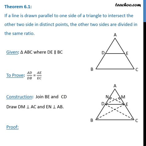 Thales Theorem Of Basic Proportionality Theorem