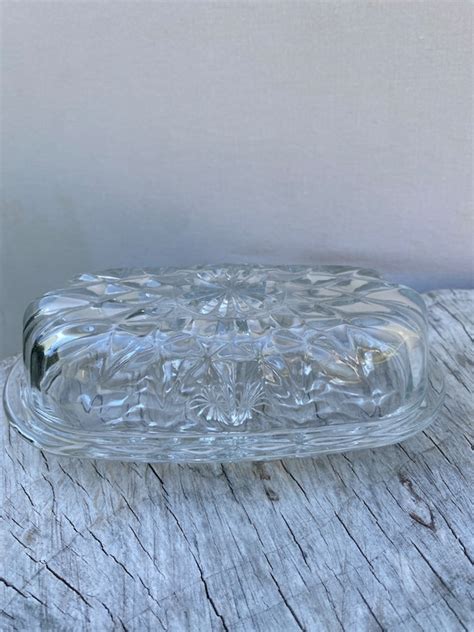 Vintage Clear Glass Butter Dish Butter Dish With Lid Oval - Etsy