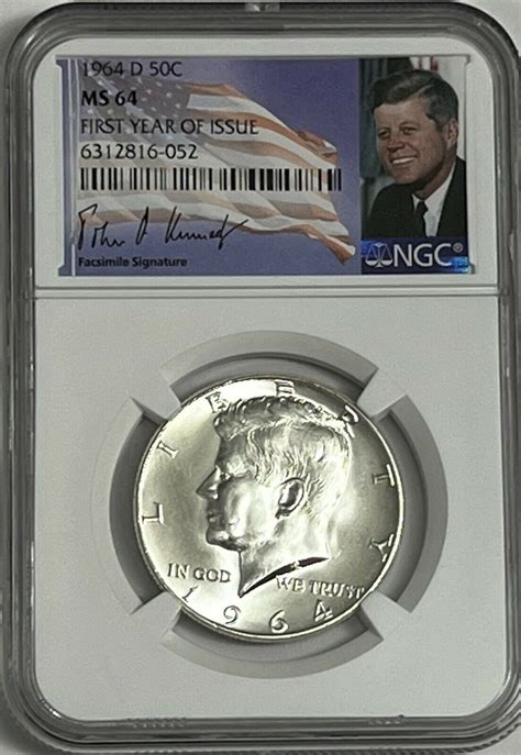 1964 D NGC MS64 SILVER KENNEDY HALF DOLLAR FIRST YEAR ISSUE JFK COIN SIGNATURE | eBay