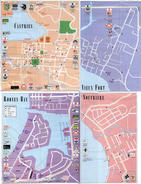 St. Lucia Visitor's Map and Tourist Guide 2000_3 | Map, Travel brochure ...