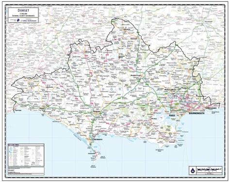 Dorset County Map (2021) | County map, Map, Wall maps