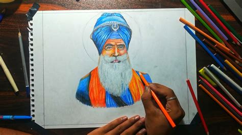 Baba Deep Singh ji poster making with color pencils | op artist | - YouTube