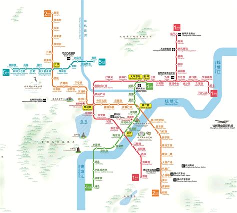 最新杭州地铁线路图(2019年)_杭州地铁图