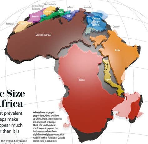 Europe, China, India & US comfortably fit into Africa's landmass | Africa, Africa map, Map