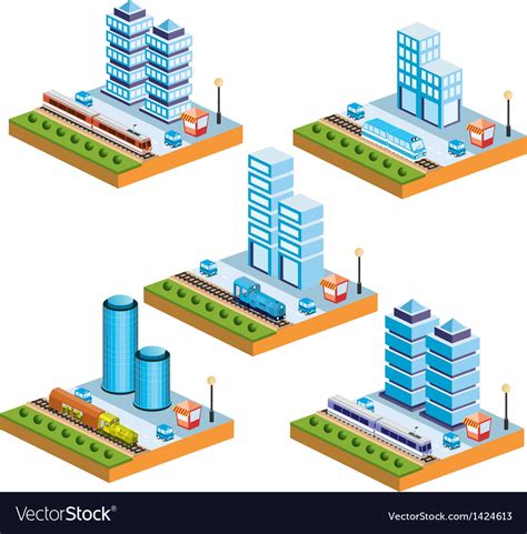 Isometric city Royalty Free Vector Image - VectorStock