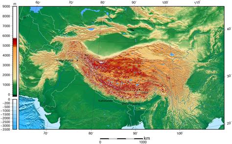 Tibet and surrounding areas topographic map : r/MapPorn