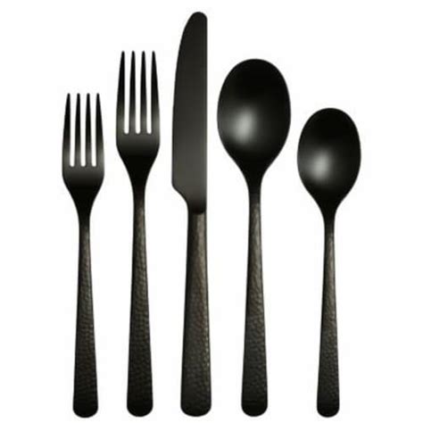 Our Table™ Cecil Hammered Black Satin 20-Piece Flatware Set, 20 Piece - Fred Meyer