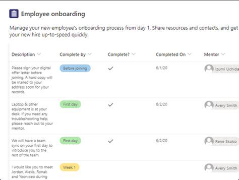 Microsoft Lists Employee Onboarding Template - prntbl ...