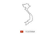 Vietnam vector map outline, line | Graphic Objects ~ Creative Market