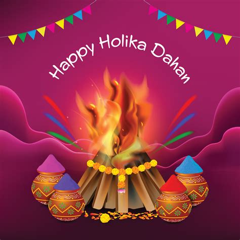 Vector illustration of Happy holika dahan festival 20208229 Vector Art ...