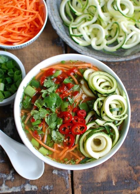 Spicy Asian Chicken Zoodle Soup - A Cedar Spoon