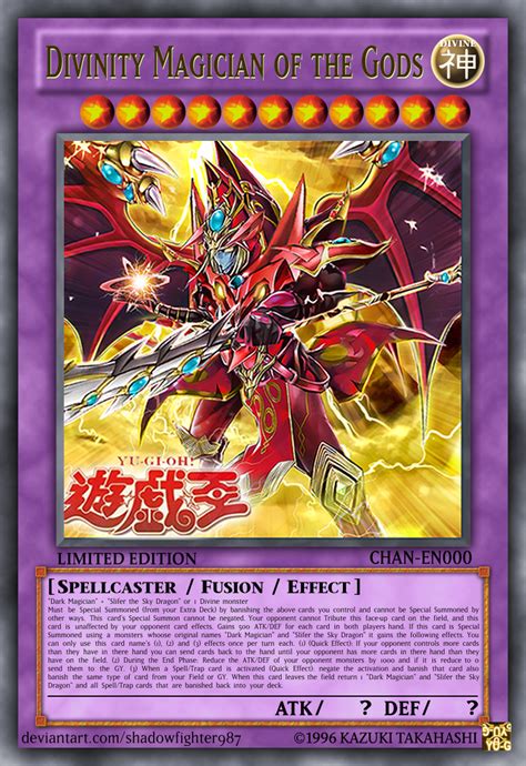 Divinity Magician of the Gods | Custom yugioh cards, Yugioh cards, Rare yugioh cards