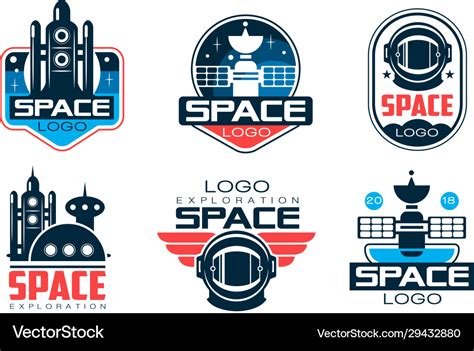 Space logo design templates collection Royalty Free Vector