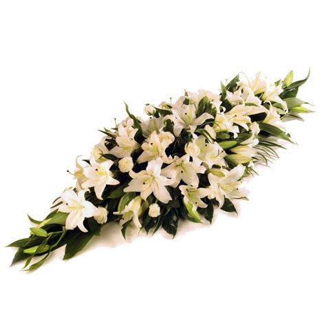 Lily Casket Spray - Floral Fusions - Leicester based florist for Wedding Flowers , Funerals ...