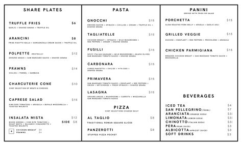 MENU — Scarpetta Eatery