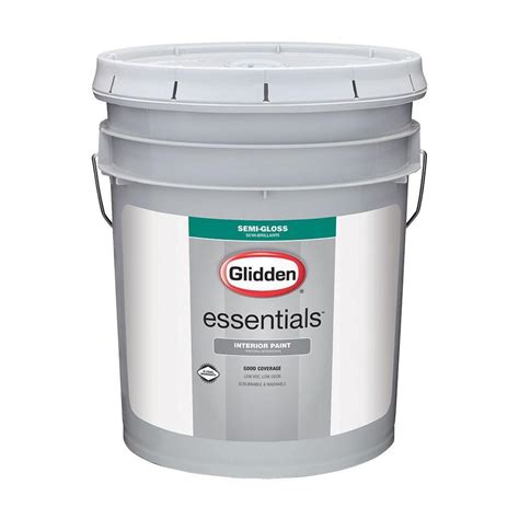 Glidden Essentials 5 gal. White Semi-Gloss Interior Paint-GLE-3000-05 - The Home Depot