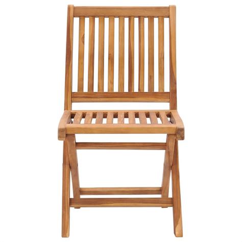 Folding Garden Chairs 2 pcs Solid Teak Wood